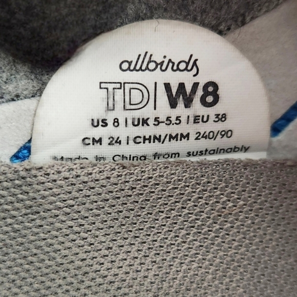 Allbirds Tree Dasher Women's Size 8 Navy, Light Blue, & White, Washable Sneakers - Picture 9 of 15